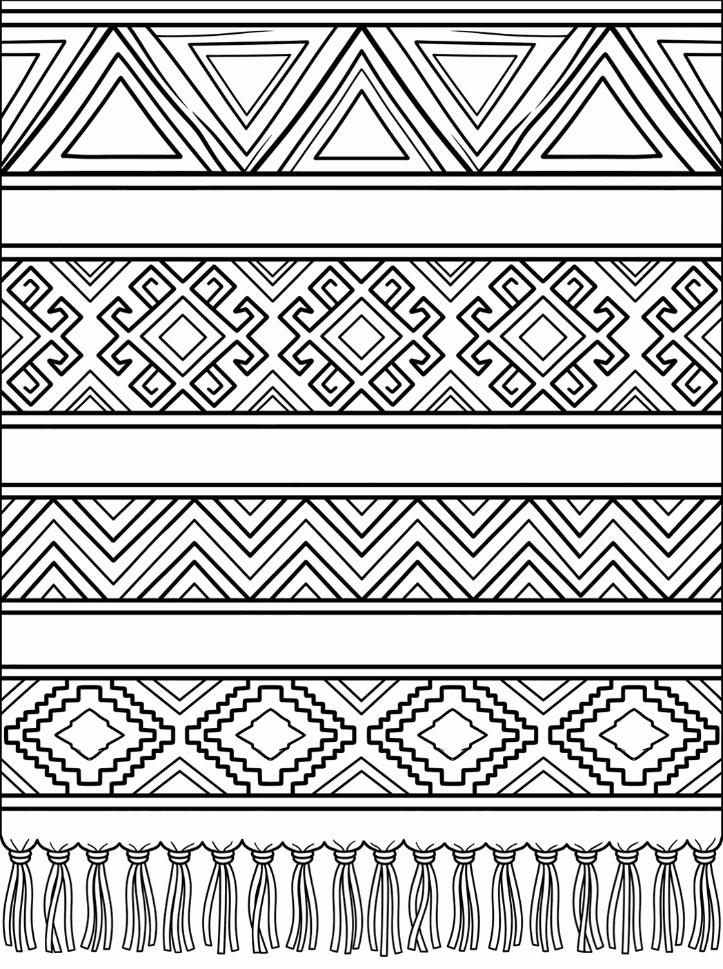 Line art plate: woven geometric pattern bands